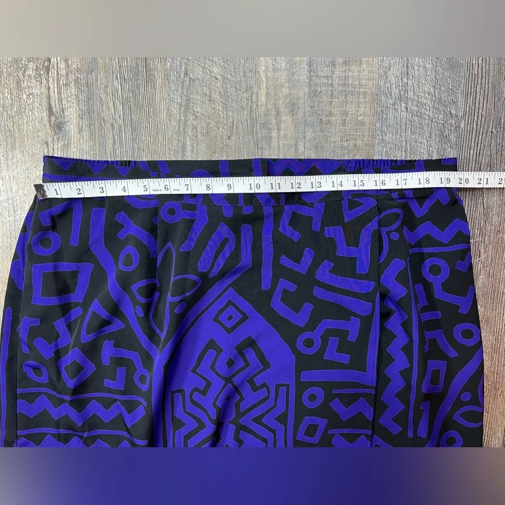 90s Vintage Joan Leslie Maxi Long Skirt PURPLE BLACK Color Size 20W - Picture 7 of 7
